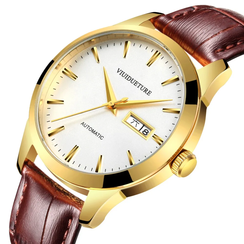 

2019 New Automatic Mechanical Fashion Men's Watch, Men's Leisure Watch, Leather Watchband Waterproof Watch