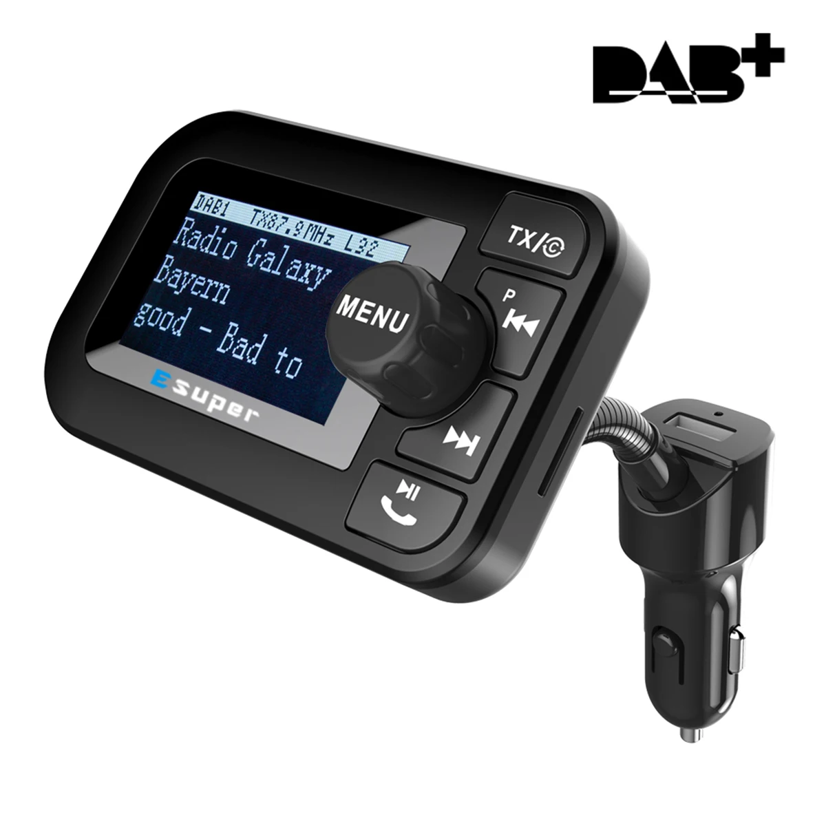 

DAB-105 Multifunction Wireless Car Kit 5V/2.1A LCD Display Car Charger Bluetooth Handsfree Mp3 player DAB Adapter FM Transmitter