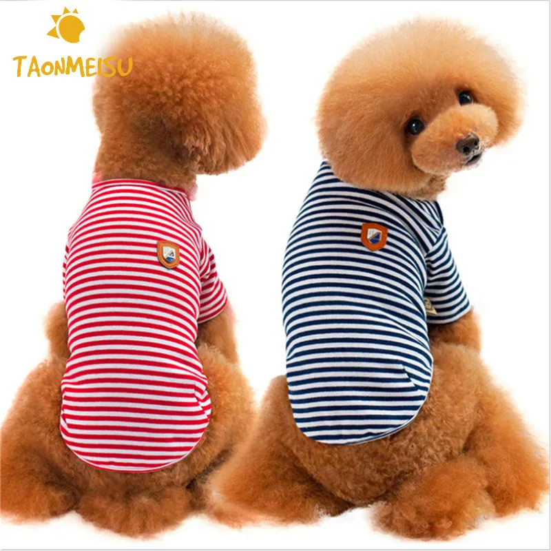 

Cotton Striped Costume Pet Dog Pajamas Dog T-shirt Pet Clothes Cute Clothing
