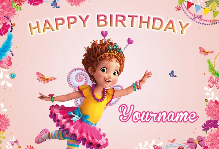 

custom happy birthday Fancy Nancy Girls baby child photo background photography backdrops quality vinyl