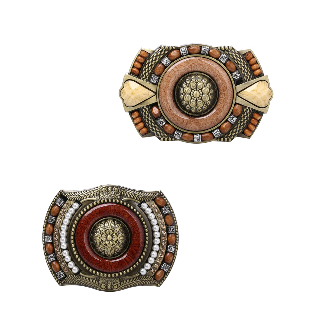 Western Bohemian Cowboy/girls Belt Buckle Indian Rodeo Novelty Bead Decor For Men's Belt Accessory 