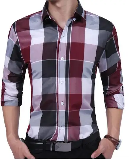 Camisa a cuadros para hombre 2018 nuevo diseño clásico a cuadros Casual Camisa de manga larga Casual de marca para hombre M Camisas informales| - AliExpress