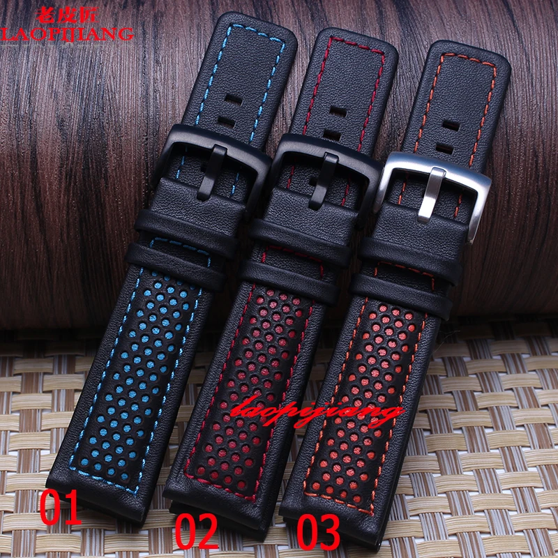 Laopijiang Leather font b accessories b font male adapter series Monaco Calera font b watch b