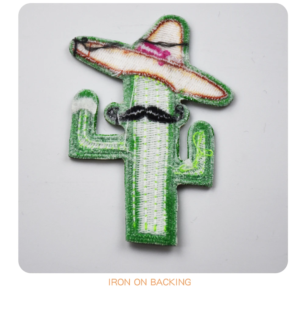 Cowboy and Cactus With Hat And Beard Embroidered Iron On Clothing Patch Free Shipping Wholesale (6)