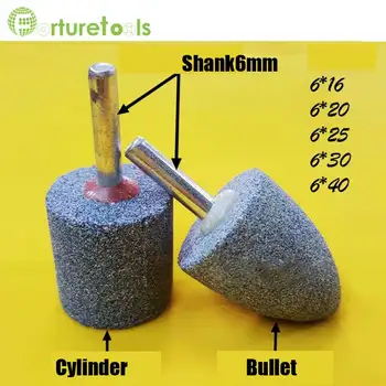 

Aluminum oxide mounted point cylinder bullet shape internal grinding head abrasive tools for metal steel rust removal MT024