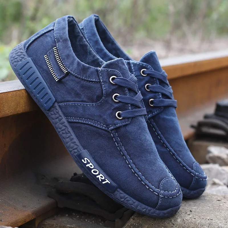 

Hot Men Casual Shoes Canvas Shoes For Men Denim Loafers Shoes Chaussure Homme Breathable Men Fashion Sneakers Man Walking Shoes