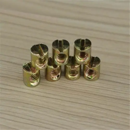 M6 배럴 볼트 너트 슬롯 크로스 중앙 너트 가구 M6x15mm 10 개nuts coffeenut setnuts green
