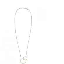 Unique Gold Double Circle Choker Necklace For Women Alloy Satement Charms Pendant Necklace Fashion Jewelry Bijous Femme
