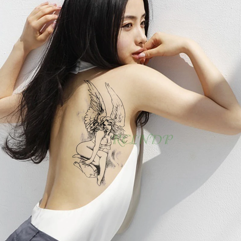 

Waterproof Temporary Tattoo Sticker Angel Beauty Girl fake tatto flash tatoo tatouage Stickers leg arm back for girl women men