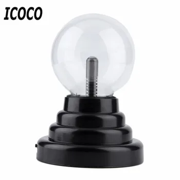 

ICOCO 3" USB Plasma Ball Electrostatic Sphere Light Magic Crystal Lamp Ball Desktop Lightning Xmas Party Touch Sensitive Light