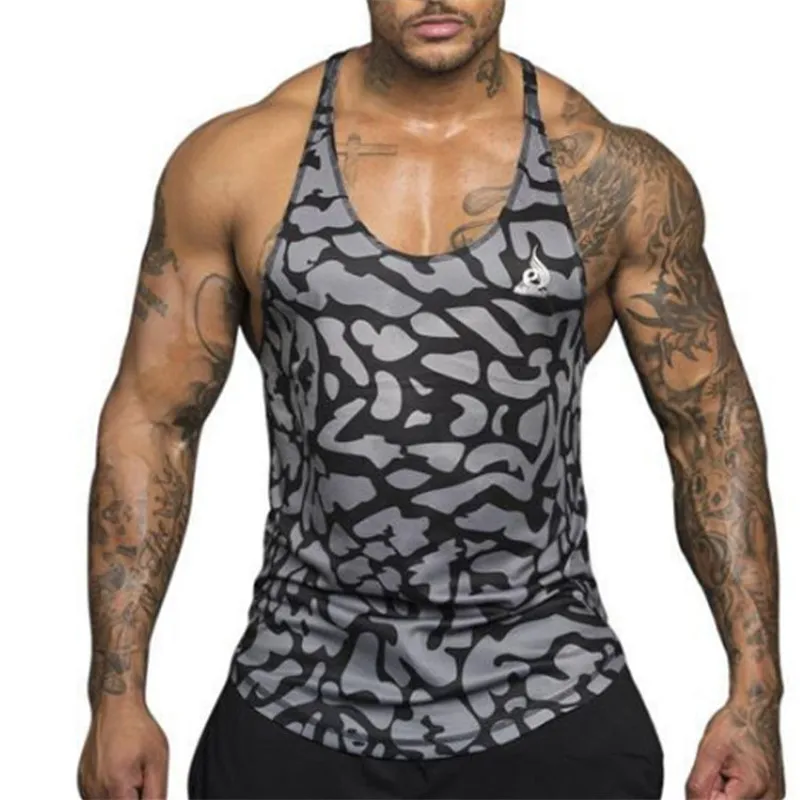 2018 Brand Top Men's clothing Gyms tank top Low Cut Armholes Vest Sexy