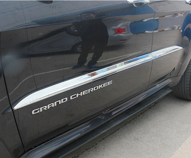 

For Jeep Grand Cherokee 2014 ABS Chrome Auto Side Door Body Molding Liner Protector Cover Trims Sill Car Accessories 4Pcs/set