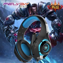 New for mobile phone PS4 PSP PC Gaming Headphones 3.5mm+usb Wired Headset with Microphone LED Lamp Noise Canceling Headphone