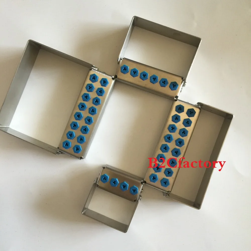 

4pcs Dental Stainless Steel Drill Holder for Implant Drills Organizer Holder Case HP RA FG Bur Block