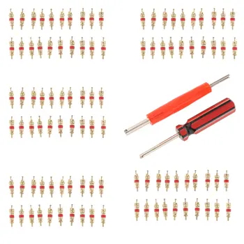 

102Pcs Tyre Tire Valve Stem Core Part Dual /Single Head Valve Replaces Remove Set for Car Truck Motorcycle Bike
