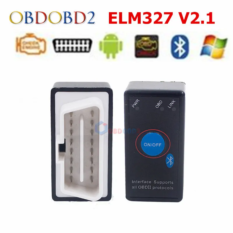Super Black Power Switch ELM 327 Diagnostic Interface Auto Code Reader V2.1 ELM327 MINI Bluetooth O