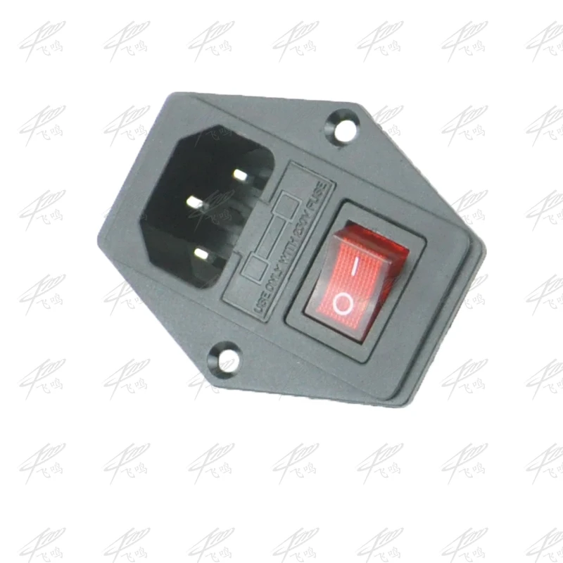 15A/250V 3pin AC power socket with Power Rocker Switch Fused