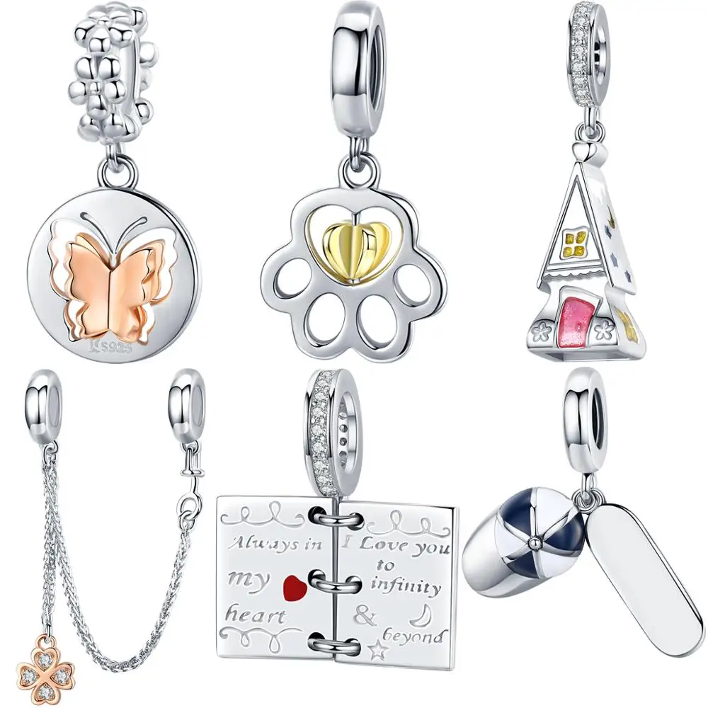 

Genuine Butterfly Charms Pendant fit Pandora Original Bracelet Necklace Making Beads 925 Sterling Silver Women Jewelry