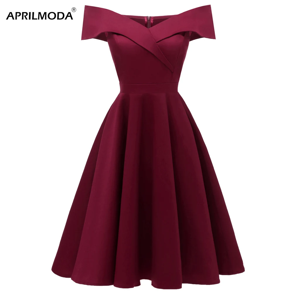 red and navy blue dress
