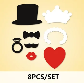 

$0.9 For 1set Wholesale 200set/lot Wedding Favor 8 Different Style Included DIY Photo Props Party Decoration