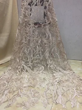 

New design embroidered lace super Quality french net Lace Fabric L-1206 for party dress