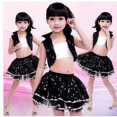 Подтяжки блестками черная вуаль dress юбка дети производительность одежда хип-хоп