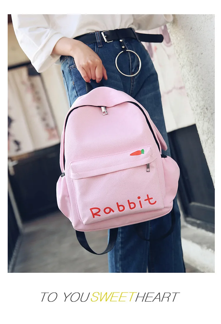 HISUELY Fashion Canvas Backpack Cartoon Rabbit Ears Back pack Women Casual Students School Bags Student Rucksack Collenge Style best stylish backpacks for college