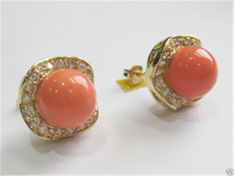 

Free shipping >>>>>>ELEGANT 8MM ORANGE ROUND SOUTH SEA SHELL PEAEL CRYSTAL 18KGP EARRINGS