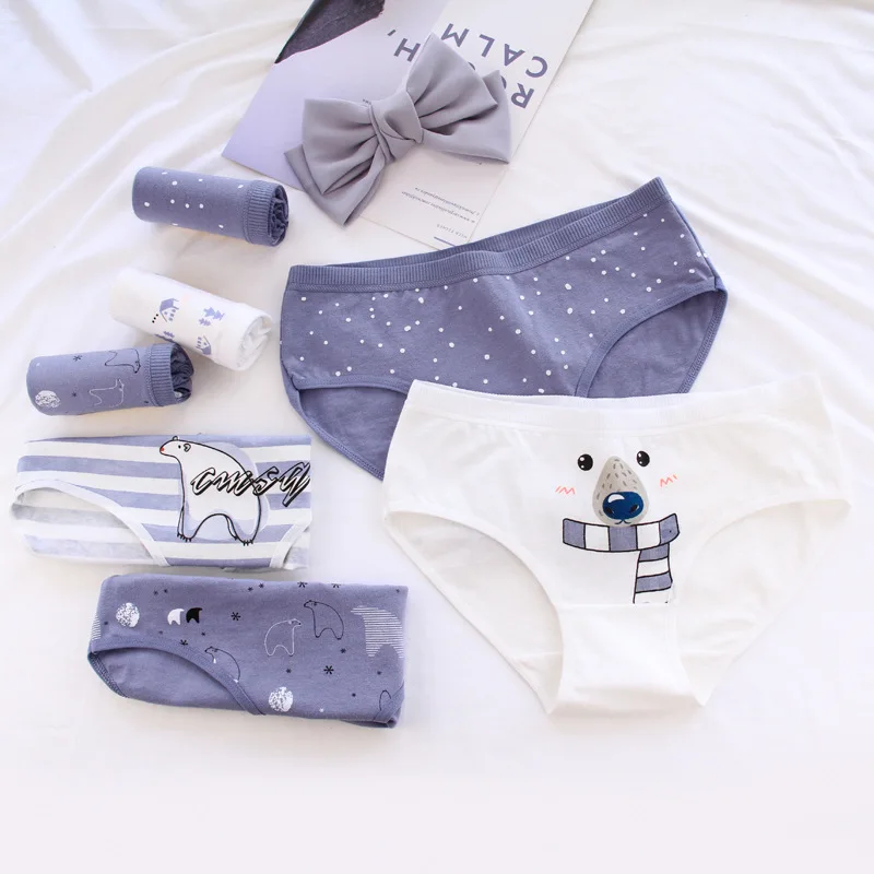 Kid Girls/' Cute Cartoon Bear Cotton Briefs Panties Underwear Briefs Showy HK