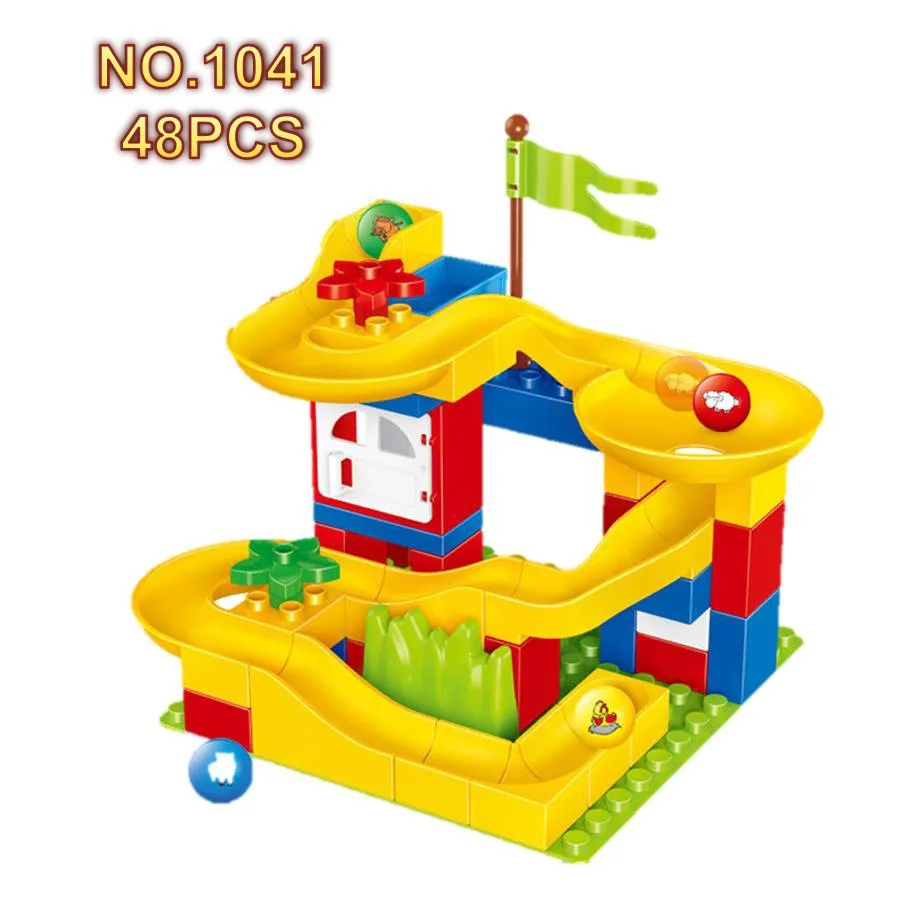 

41PCS Slideway Ball Series Duplo Large Particle Blocks DIY Model Building Blocks Toys Educational Model Compatible Legod Gift