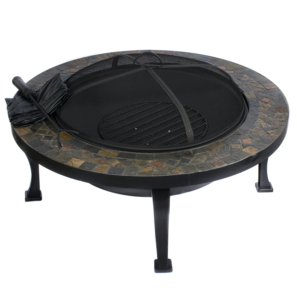 HIO 34 Inch Natural Slate Top Outdoor Fire Pit with Spark ... HIO 34 Inch Natural Slate Top Outdoor Fire Pit with Spark ... on Best Outdoor Fire Pit id=17116