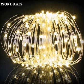 

10m 100 LED 5V Usb Power Supply LED Silver Copper Wire String Light Fairy Garland Party Wedding Christmas Decoration Lights