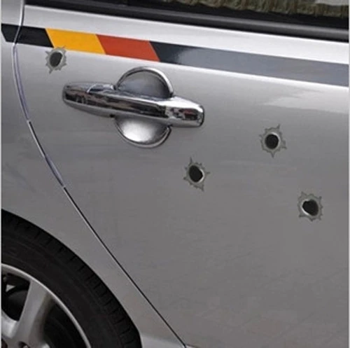 Einschuss-Löcher Sticker Set I 4 Blätter Bullet-Holes als Auto