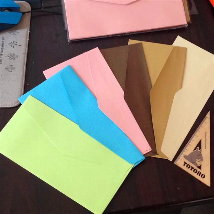 

5pcs/lot 22*11cm DIY multifunction gift cover candy color window paper envelope for greeting cards praty wedding invitation