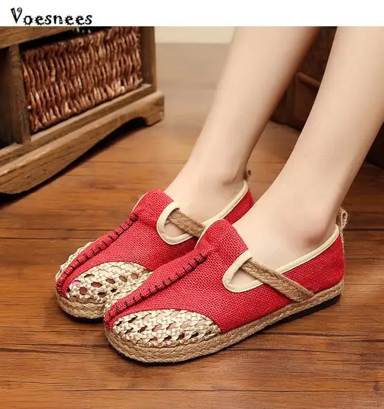 Rayé Plat Casual Femmes Baleriny Gril Respirant Slip or gris Chaussures Sandales Clair Creux Sur Chaude Talon Lin 2018 Étudiant wYWqx5Azw