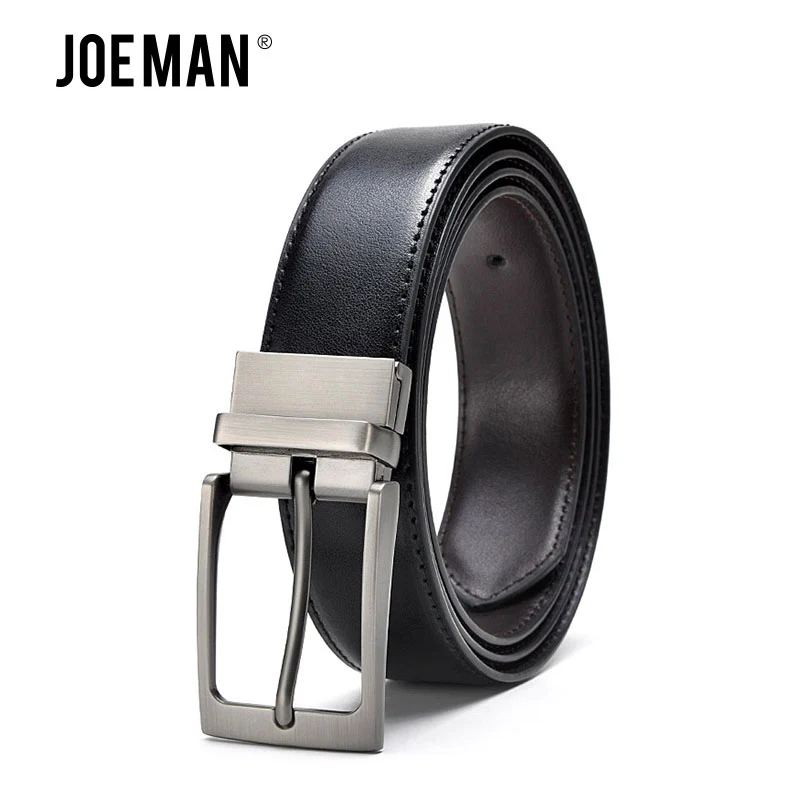 

Revolvable Belt For Man Luxury Design Leather Belts High Quality Silver Buckle And Grey Brushed Buckle Free Shipping