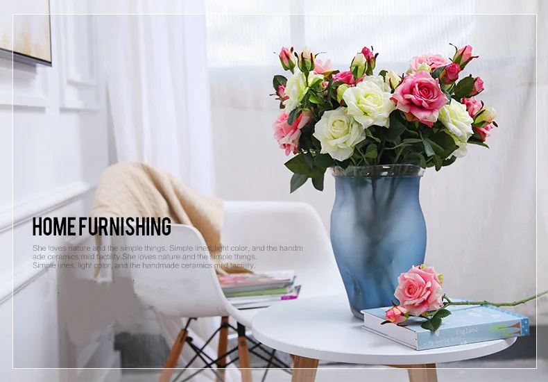 artificial flowers red roses peonies home decor wedding  (15)