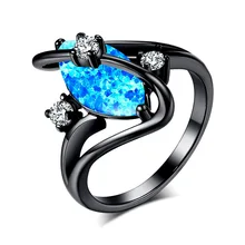 Черный, золотой, синий огненный опал AAA кубический циркон камень большой роскошные кольца для женщин Jewelry Micro Pave подарок Вечерние