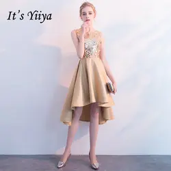Это yiiya без рукавов вечернее Bling блестками Контрастность Цвет модельер 2018 О-образным вырезом платья торжественное платье для PartyLX755