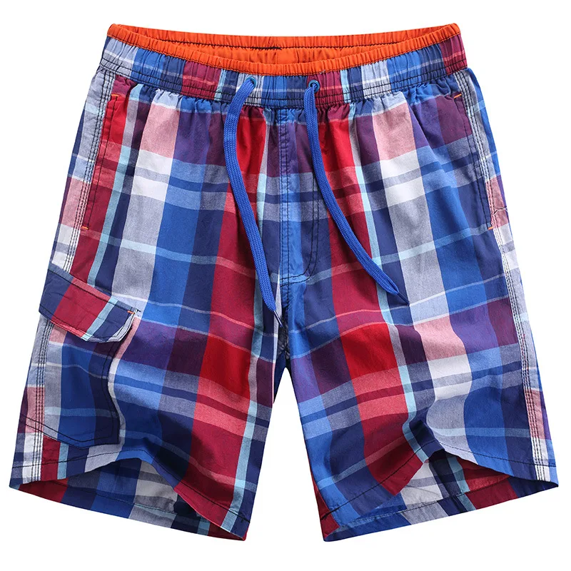 Шорты мужские в клетку хлопок быстросохнущие пляжные модные летние|board shorts|brand board