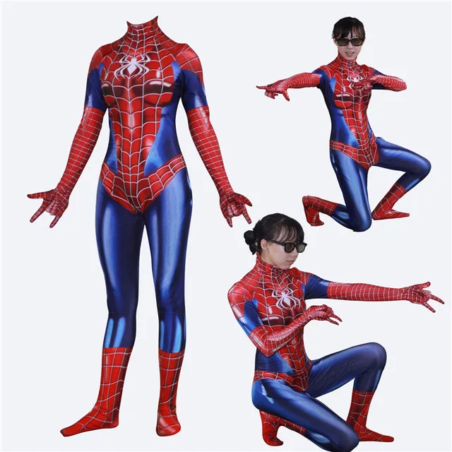 Spider-Man 3D Printing Spandex Jumpsuit Halloween Zentai Tights Cosplay Costume