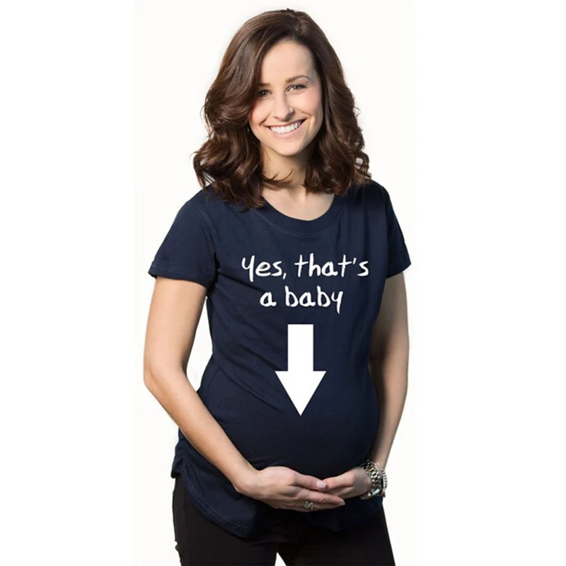 Беременности и родам футболку для близится к истечению принт Для женщин беременности и родам Костюмы беременных короткая футболка Лучшие студийные фоны для фотографирования фотосессии размера плюс - Цвет: AA002-Navy Blue