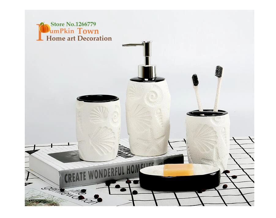 

Mediterranean minimalist style high quality ceramic bathroom set of four,bumpy starfish design bathroom set,comfortable touch