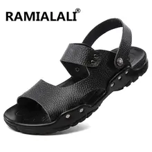Ramialali/уличные кожаные сандалии; мужские сандалии ручной работы; летняя кожаная обувь; пляжные сандалии наивысшего качества с мягкой подошвой