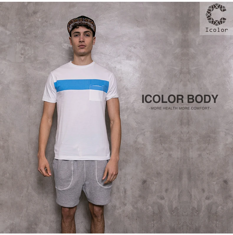 ICOLOR Men Nightshirts Casual Sleepwear O-Neck Short Sleeve Contrast Color Sleepshirt Men Soft Lounge Homewear Nightshirt M-XXL