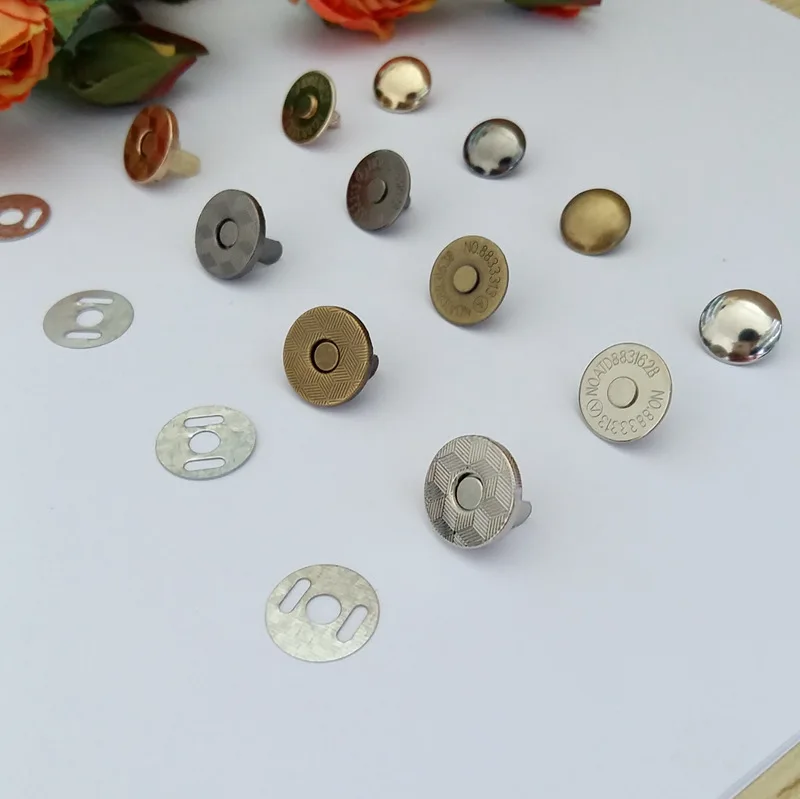 

5 sets 1.4cm Single rivets Metal magnetic Buckle clothes DIY Needlework handmade Bag purse manual hand sewing buttons