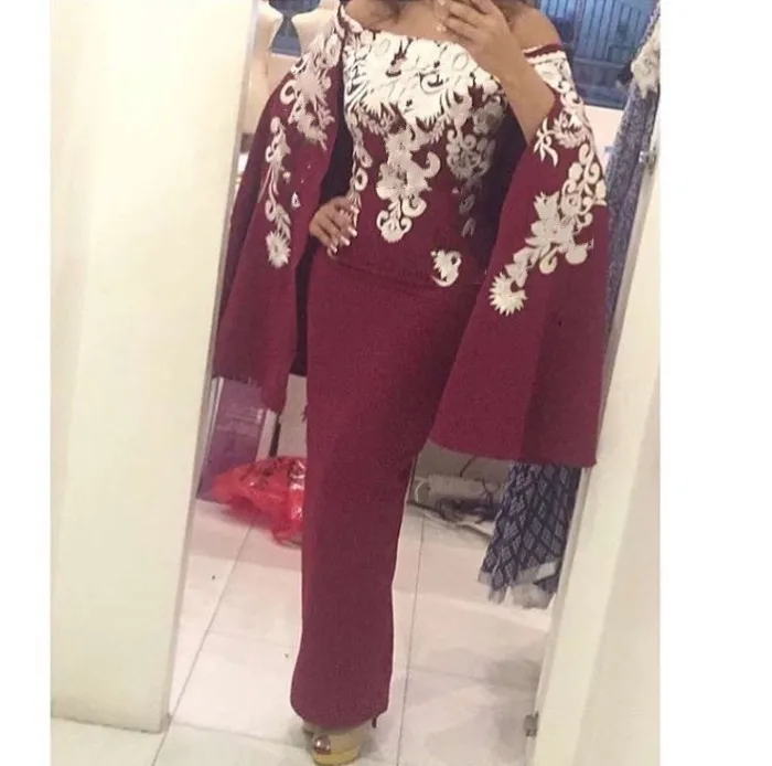 

Sexy Elegant Women Gala Party Long Dress Plus Size Arabic Muslim Burgundy Mermaid Evening Prom Dresses Gown 2019