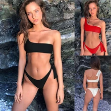 Твердые Для женщин купальник бикини купальник пуш-ап бюстгальтер Плавание костюм пляжная одежда для плавания низ бикини с рюшами танкини мужские плавки#4JU06