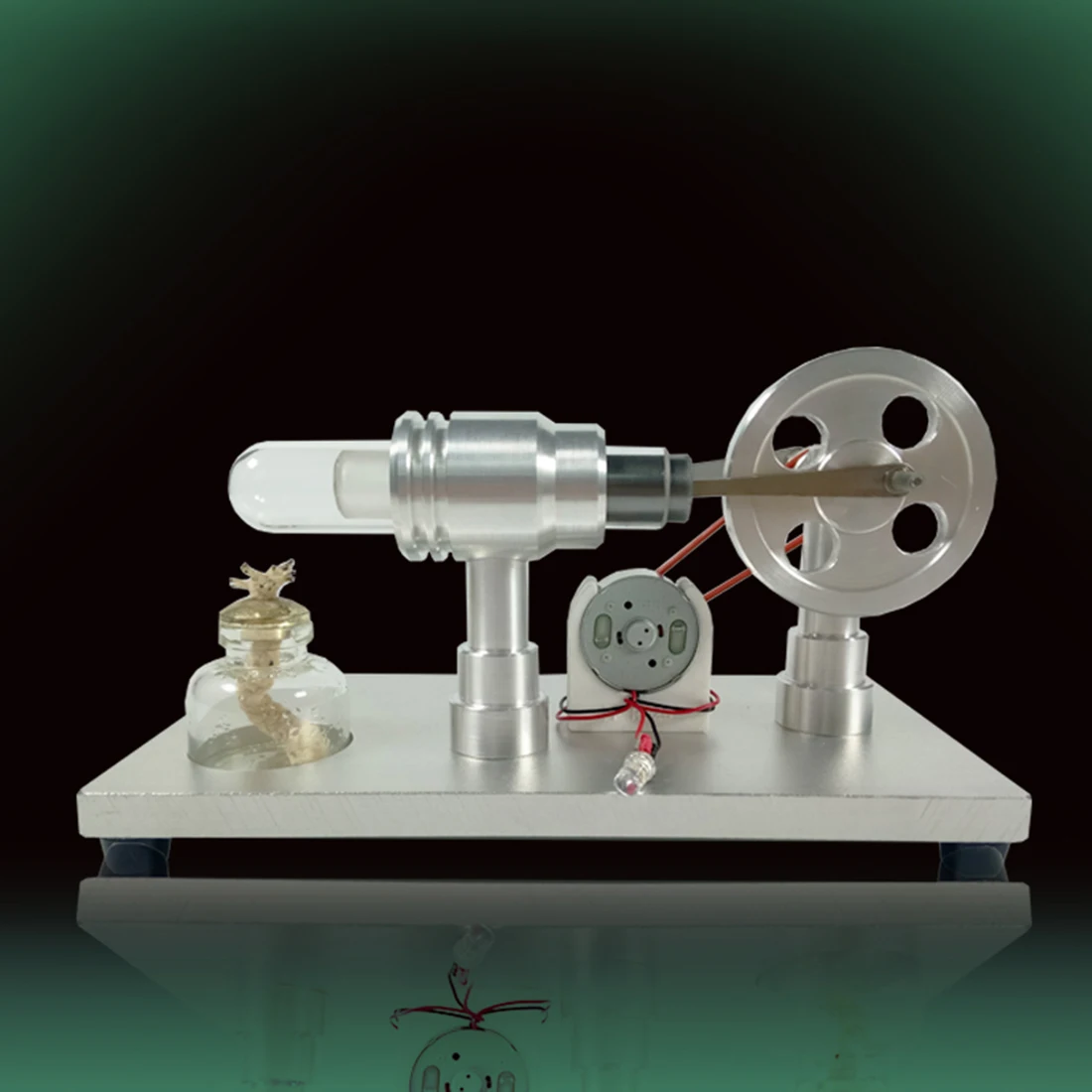 Металлический плинтус двухцилиндровый микро DIY Stirling двигатель модель двигателя Стирлинга ранние развивающая модель игрушки для детей