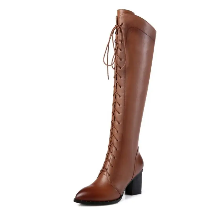 

Autumn and winter new fashion leather European and American pointy belt with side zipper Martin boots